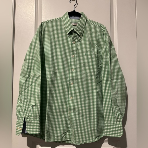 Izod Other - IZOD Gingham Checkered Green Casual Button Down Shirt
